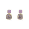 1 Pair Simple Style Square Plating Inlay Alloy Rhinestones Gold Plated Drop Earrings