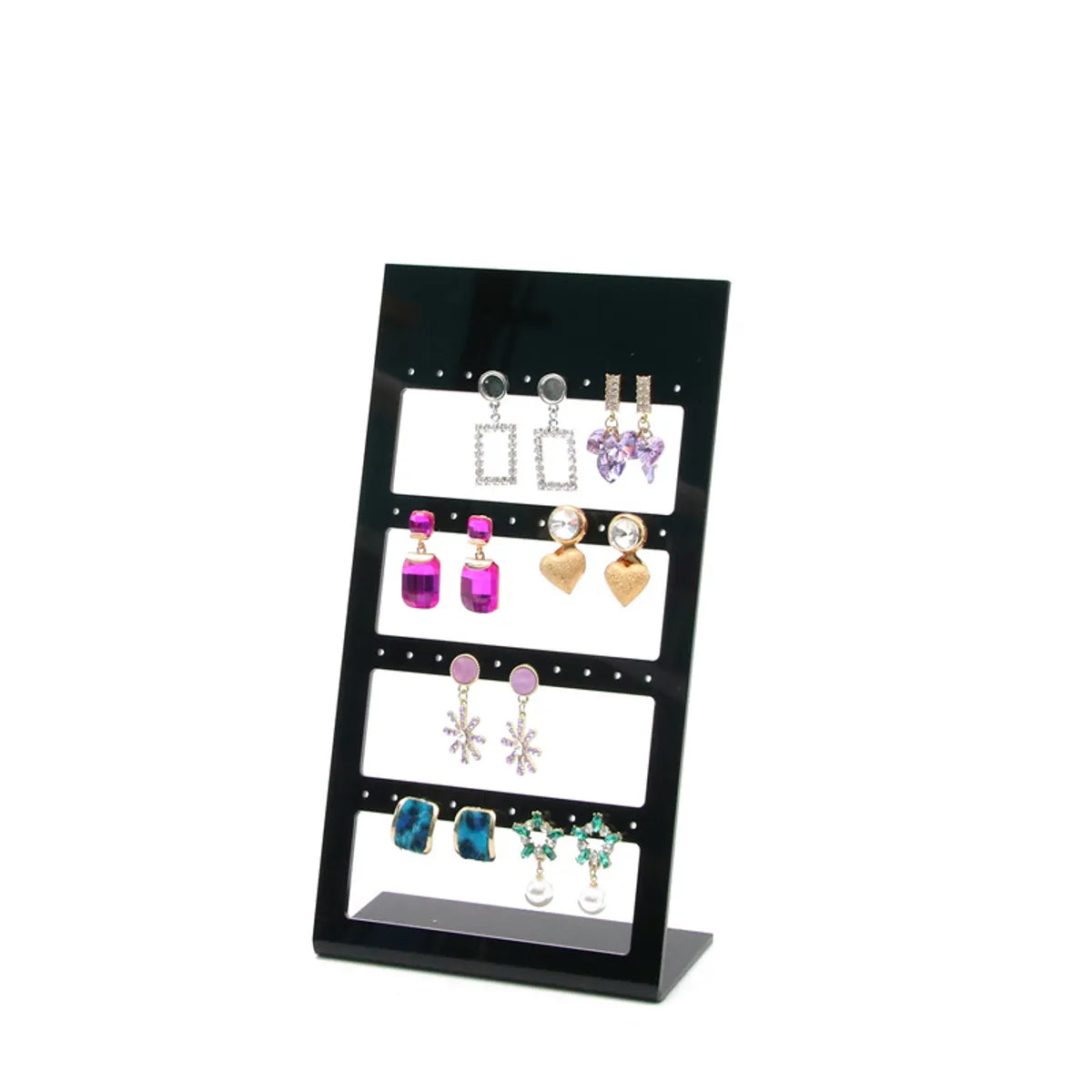 Simple Style Square Arylic Hollow Out Jewelry Rack