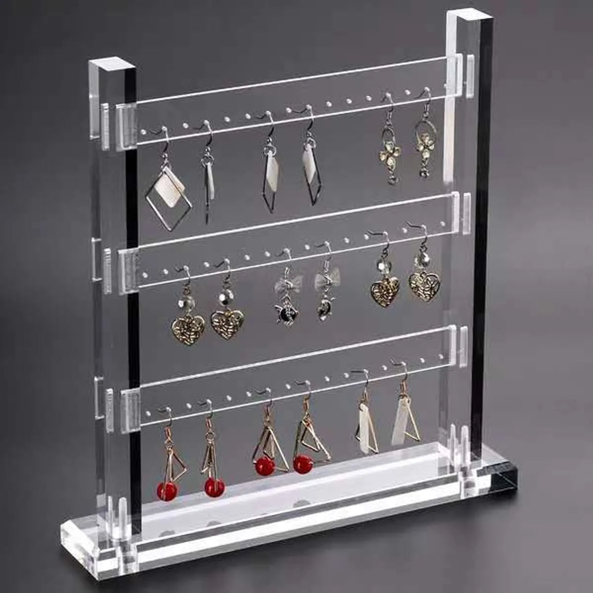 Simple Style Square Arylic Jewelry Rack