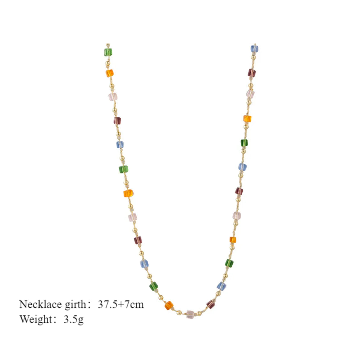 Simple Style Square Beaded Artificial Crystal Women'S Necklace