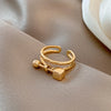 Simple Style Square Flower Bow Knot Copper Hollow Out Inlay Zircon Open Ring 1 Piece