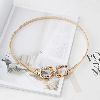 Simple Style Square Flower Shell Metal Women'S Chain Belts 1 Piece