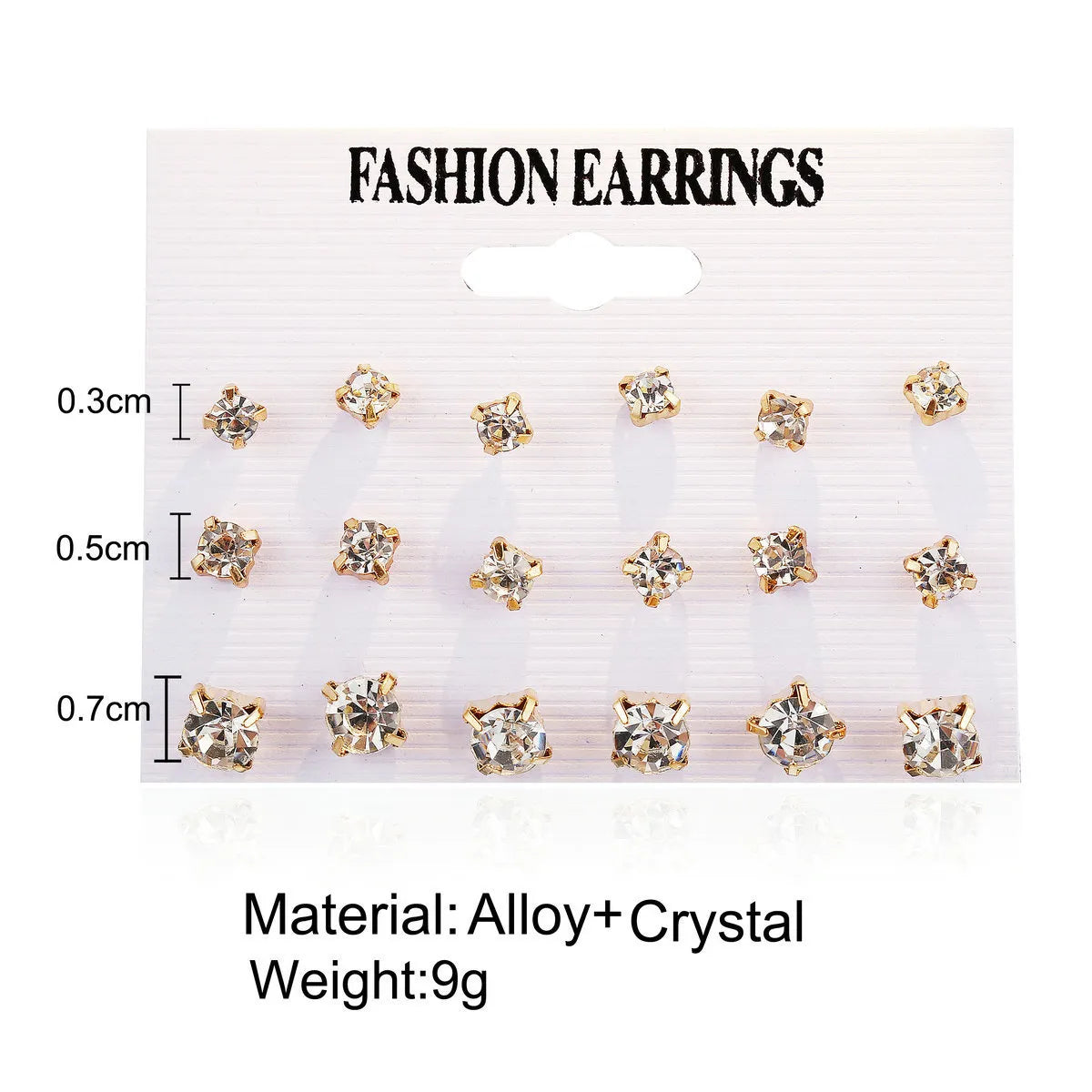 1 Set Simple Style Square Plating Metal Rhinestones Ear Studs