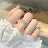 Simple Style Square Petal Copper Zircon Open Ring In Bulk