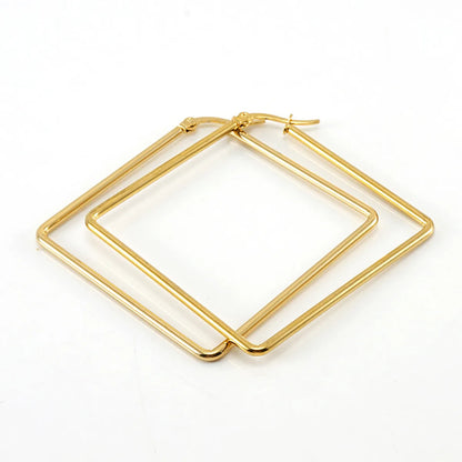 Simple Style Square Stainless Steel Earrings Plating Stainless Steel Earrings