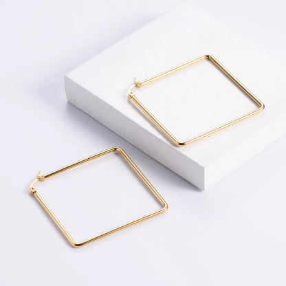 Simple Style Square Stainless Steel Earrings Plating Stainless Steel Earrings