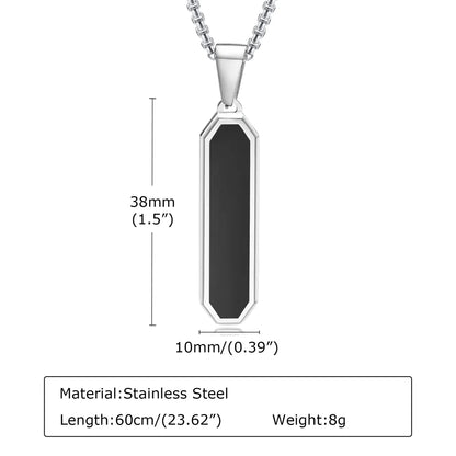 Simple Style Square Stainless Steel Epoxy Three-dimensional 18k Gold Plated Pendant Necklace