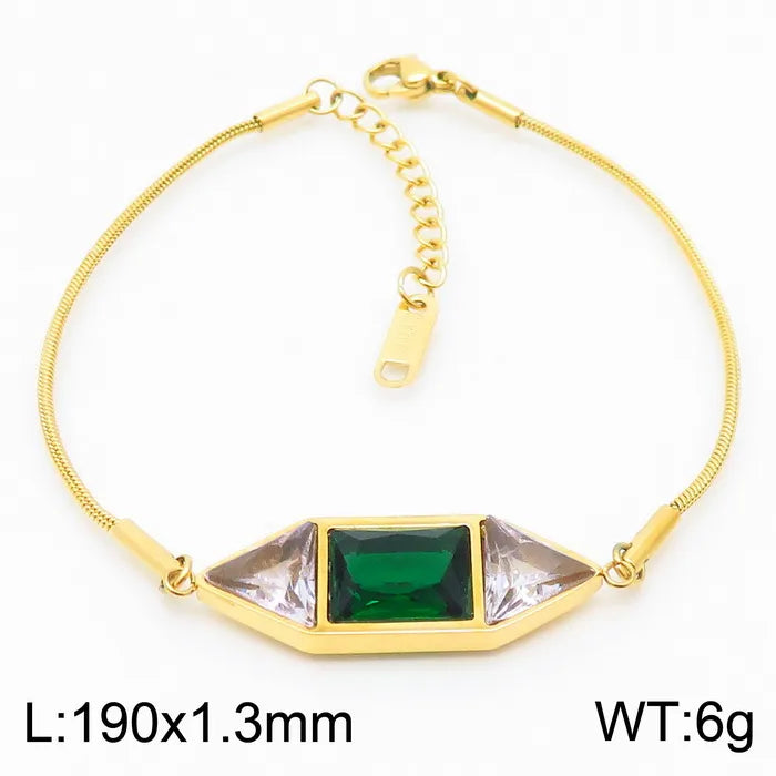 Simple Style Square Stainless Steel 18K Gold Plated Bracelets In Bulk