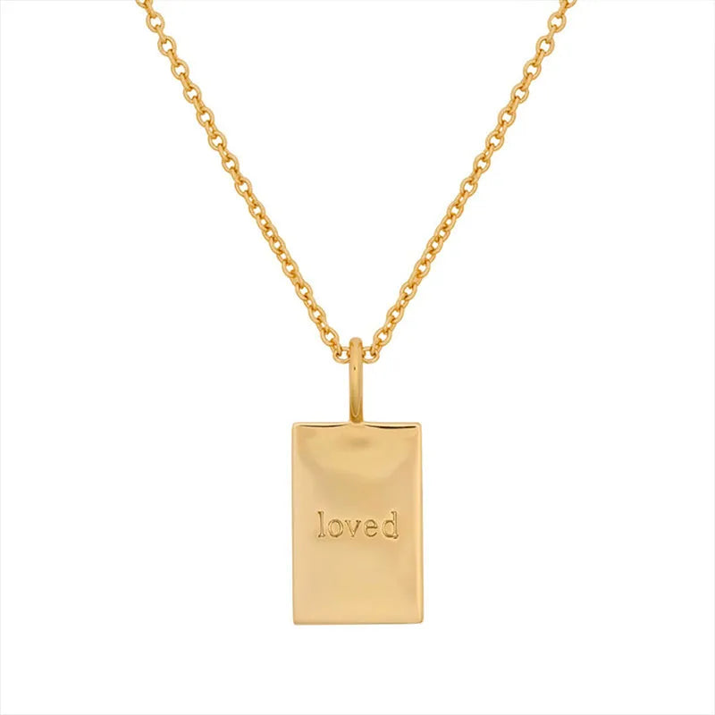 Wholesale Jewelry Simple Style Square Stainless Steel Titanium Steel 18K Gold Plated Plating Pendant Necklace