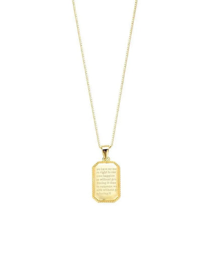 Simple Style Square Sterling Silver Plating Gold Plated Pendant Necklace