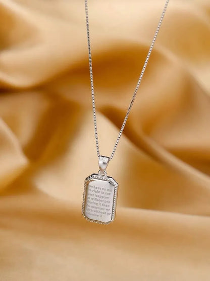 Simple Style Square Sterling Silver Plating Gold Plated Pendant Necklace