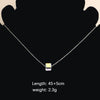 Titanium Steel 18K Gold Plated Simple Style Plating Square Glass Bead Pendant Necklace