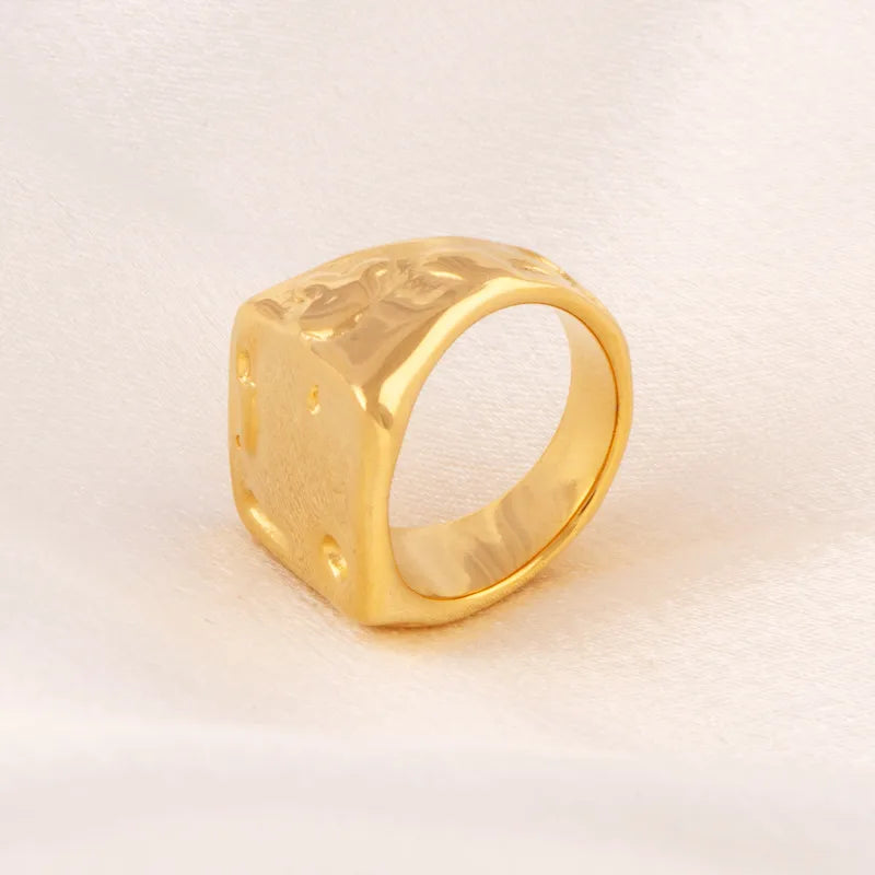 Wholesale Jewelry Simple Style Square Titanium Steel Plating Rings