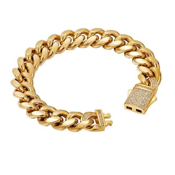 Simple Style Square Stainless Steel Copper Polishing Inlay Zircon Women'S Bracelets