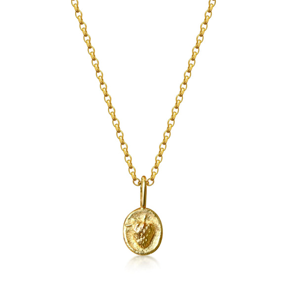 Simple Style Stainless Steel And Alloy Necklace With Flower And Acorn Mushroom Strawberry Pattern O Word Chain Electroplating For Women