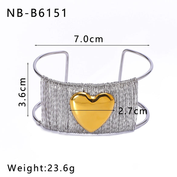 Simple Style Stainless Steel 18K Gold Plated Love Bracelet For Women With 18K Furnace Vacuum Plating