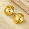 Simple Style Stainless Steel Round Square Electroplated Women's Earrings
