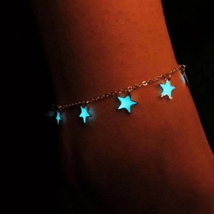 Simple Style Star Alloy Luminous Women's Anklet