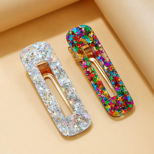 Simple Style Star Arylic Sequins Hair Clip