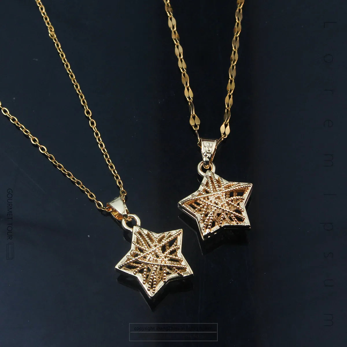 Simple Style Star Copper Plating Hollow Out Pendant Necklace