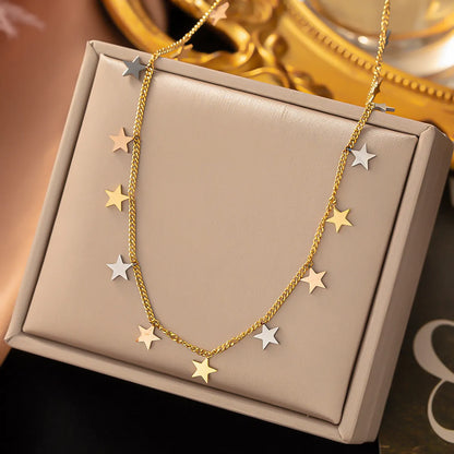 Simple Style Star Flower Snake Titanium Steel Plating Necklace 1 Piece