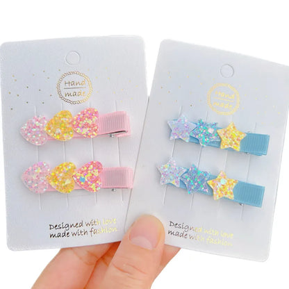 Simple Style Star Glitter Hair Clip