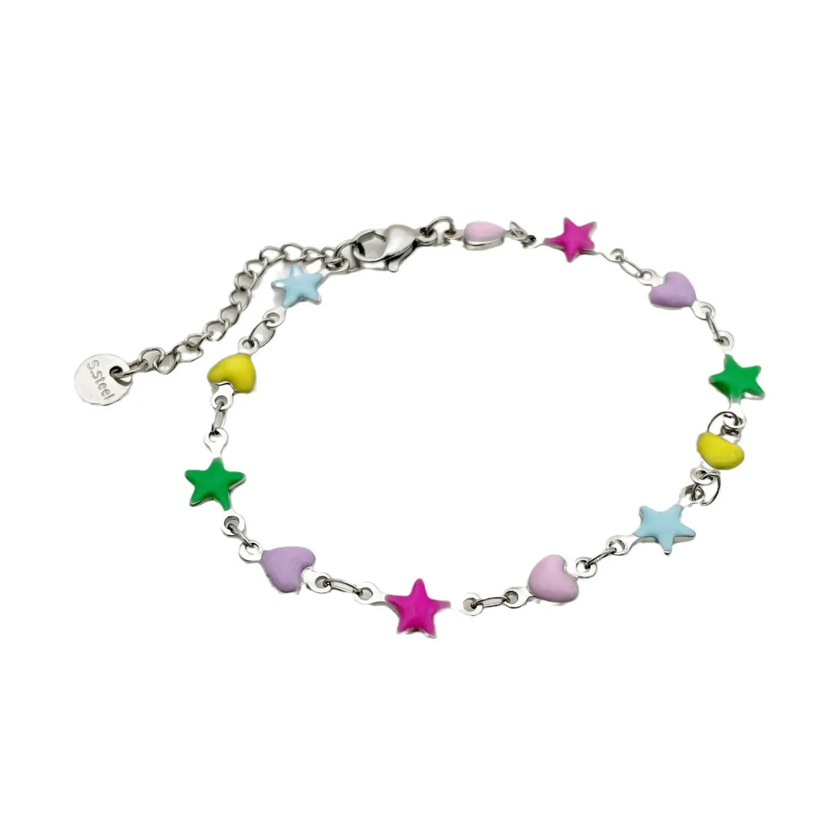 Simple Style Star Heart Shape 304 Stainless Steel Bracelets In Bulk