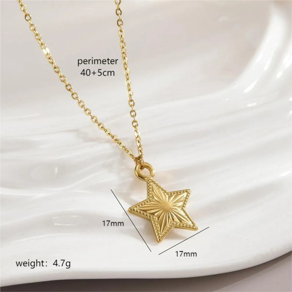 Simple Style Star Heart Shape Bow Knot Stainless Steel Polishing Plating 18k Gold Plated Pendant Necklace