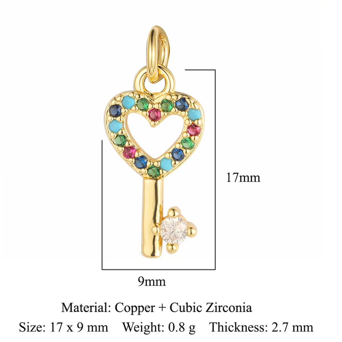 Simple Style Star Heart Shape Copper Plating Inlay Zircon Gold Plated Silver Plated Charms Jewelry Accessories