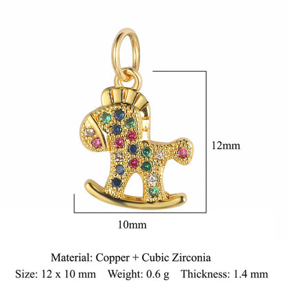 Simple Style Star Heart Shape Copper Plating Inlay Zircon Gold Plated Silver Plated Charms Jewelry Accessories