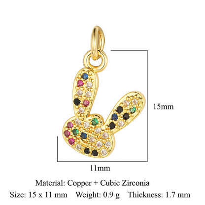 Simple Style Star Heart Shape Copper Plating Inlay Zircon Gold Plated Silver Plated Charms Jewelry Accessories