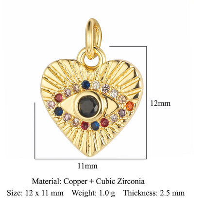 Simple Style Star Heart Shape Copper Plating Inlay Zircon Gold Plated Silver Plated Charms Jewelry Accessories