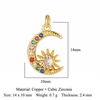 Simple Style Star Heart Shape Copper Plating Inlay Zircon Gold Plated Silver Plated Charms Jewelry Accessories