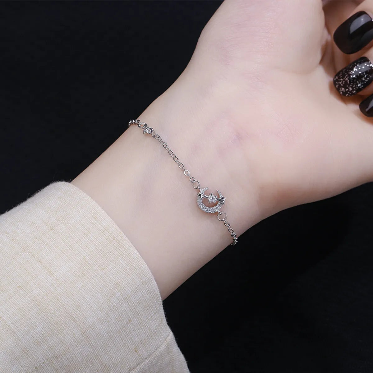 Simple Style Star Moon Arrow Copper Plating Inlay Zircon Bracelets