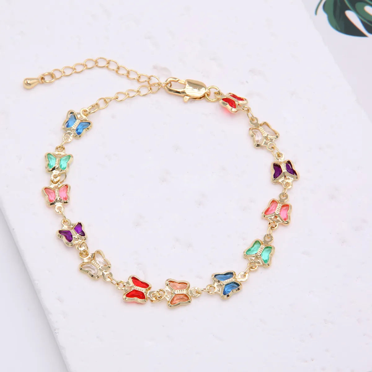 Simple Style Star Moon Butterfly Copper 18k Gold Plated Bracelets In Bulk