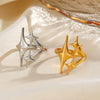 Simple Style Star Opening Ring For Women Stainless Steel Electroplated