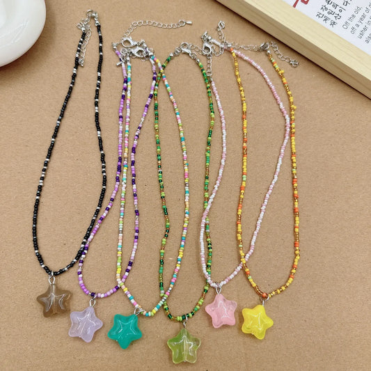 Simple Style Star Seed Bead Wholesale Pendant Necklace