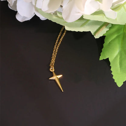 Simple Style Star Stainless Steel 18K Gold Plated Unisex Pendant Necklace