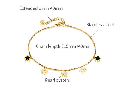 Simple Style Star Stainless Steel Hollow Out Women'S Anklet