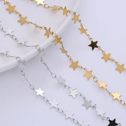 Simple Style Star Stainless Steel Plating Chain Choker