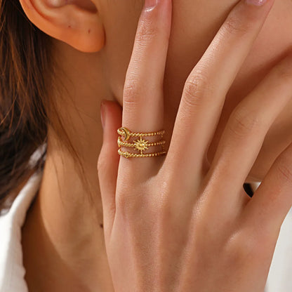 Simple Style Star Stainless Steel Plating Gold Plated Rings