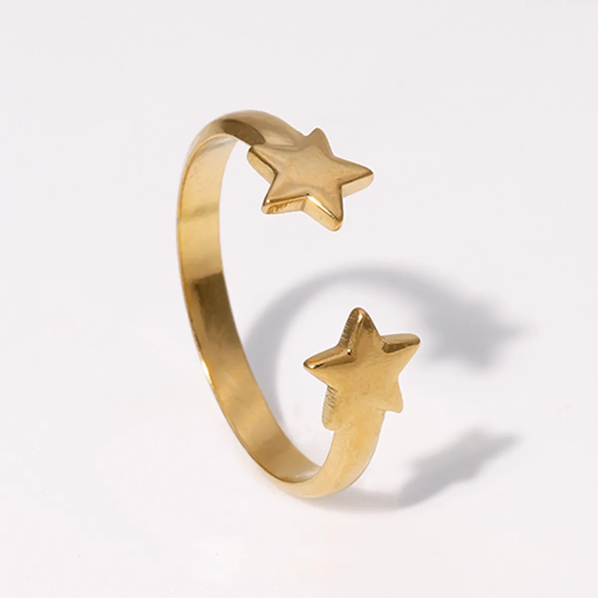 Simple Style Star Stainless Steel Plating Open Rings