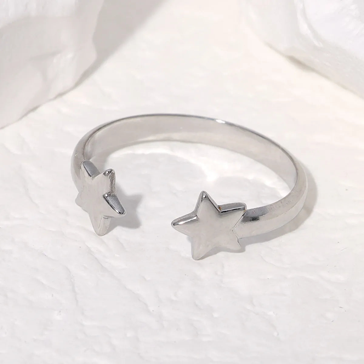 Simple Style Star Stainless Steel Plating Open Rings