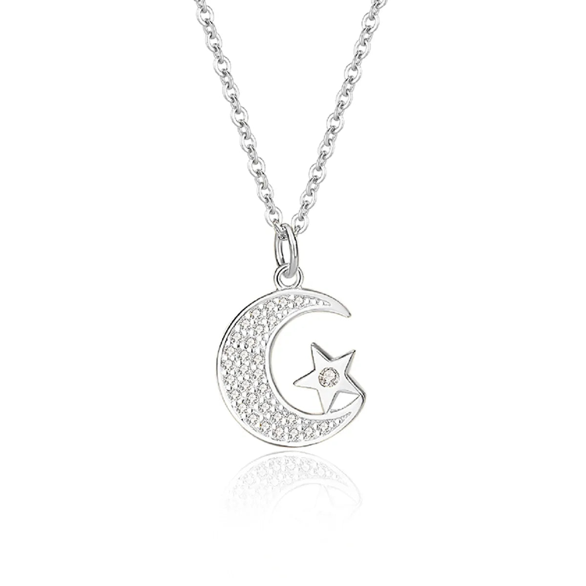 Simple Style Star Sterling Silver Plating Inlay Zircon Pendant Necklace