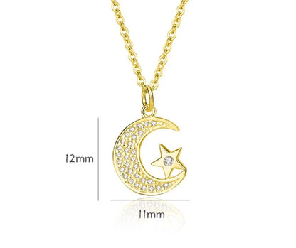 Simple Style Star Sterling Silver Plating Inlay Zircon Pendant Necklace