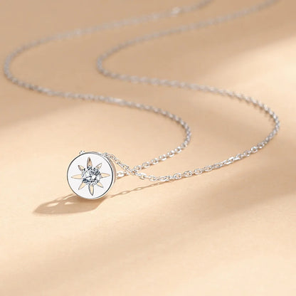 Simple Style Star Sterling Silver Plating Inlay Zircon Pendant Necklace