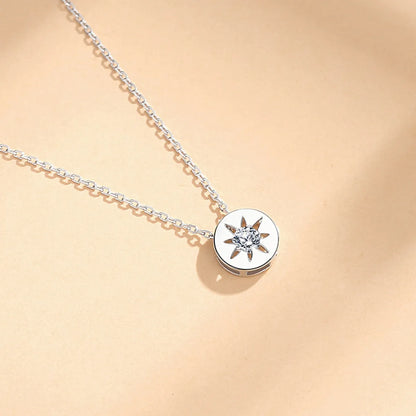 Simple Style Star Sterling Silver Plating Inlay Zircon Pendant Necklace