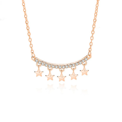 Simple Style Star Sterling Silver Polishing Plating Inlay Zircon Necklace