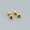 Simple Style Star Sterling Silver Star Rhinestones Ear Studs 1 Pair