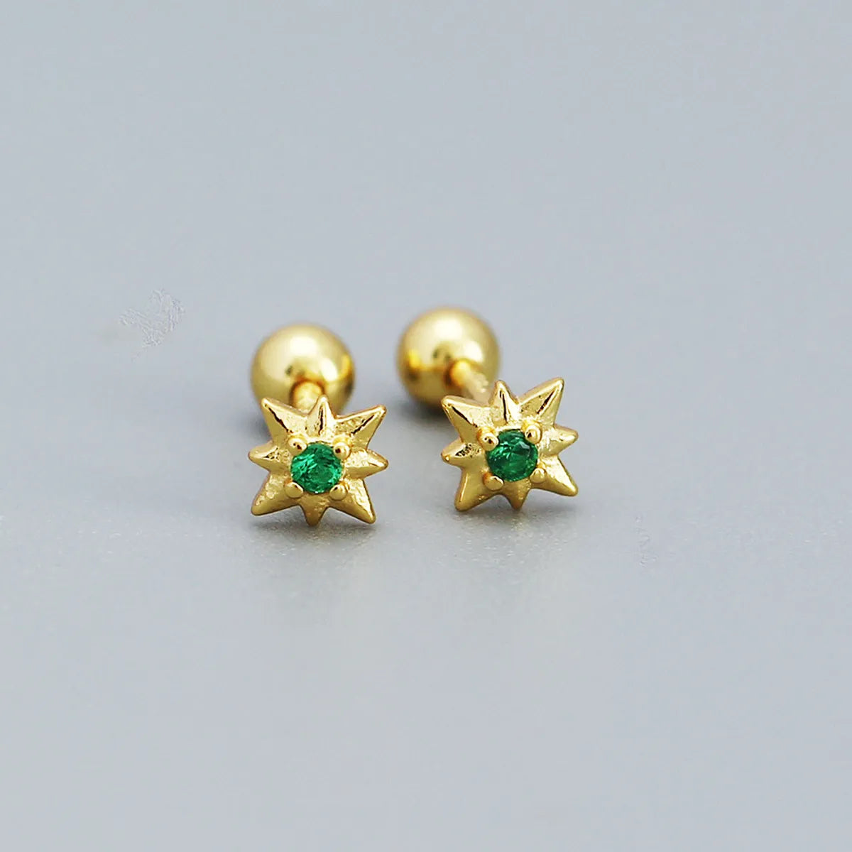 Simple Style Star Sterling Silver Star Rhinestones Ear Studs 1 Pair